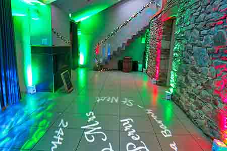 Cornwall Wedding DJ Barn Moodlighting